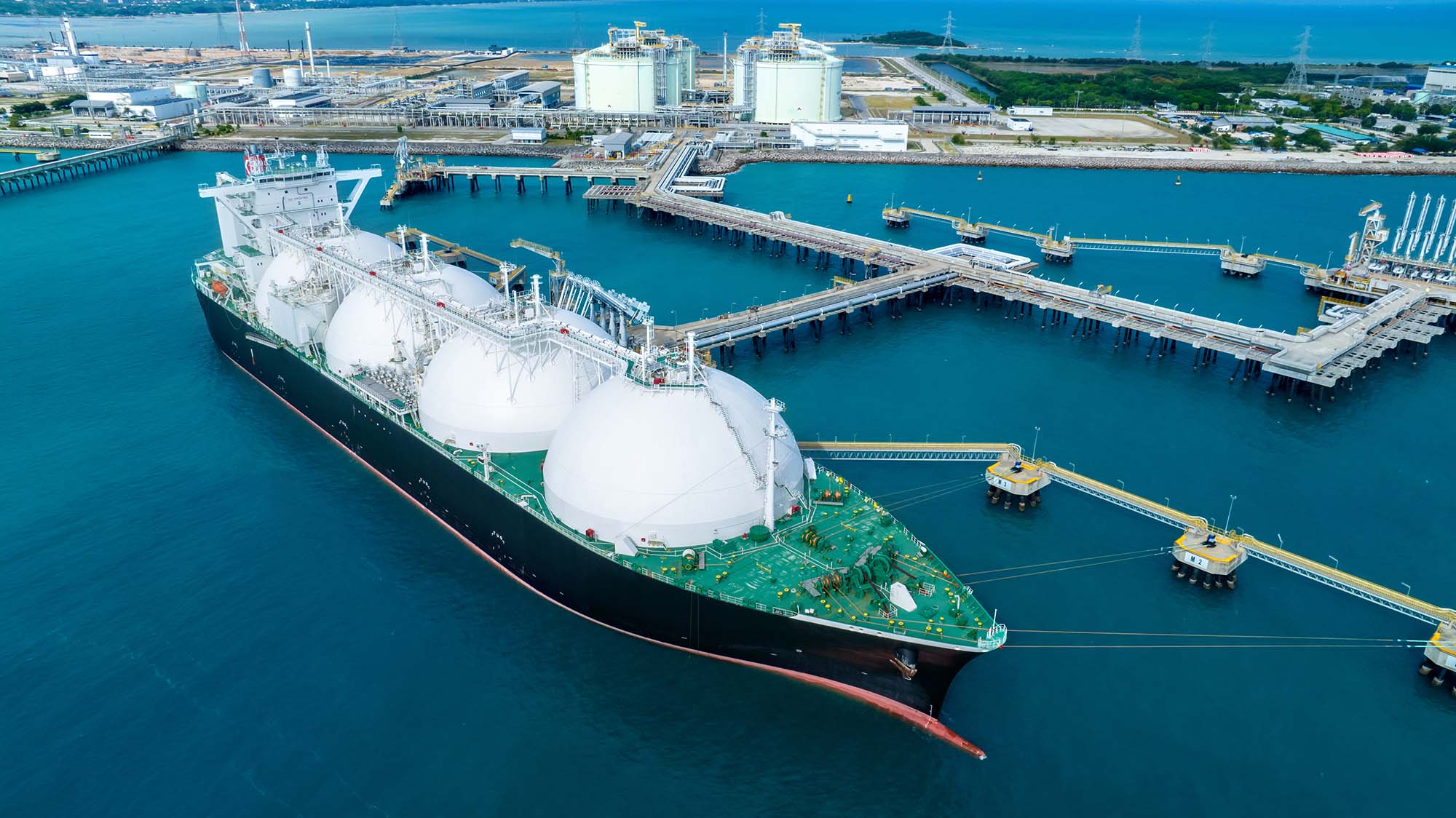 LNG carrier docked